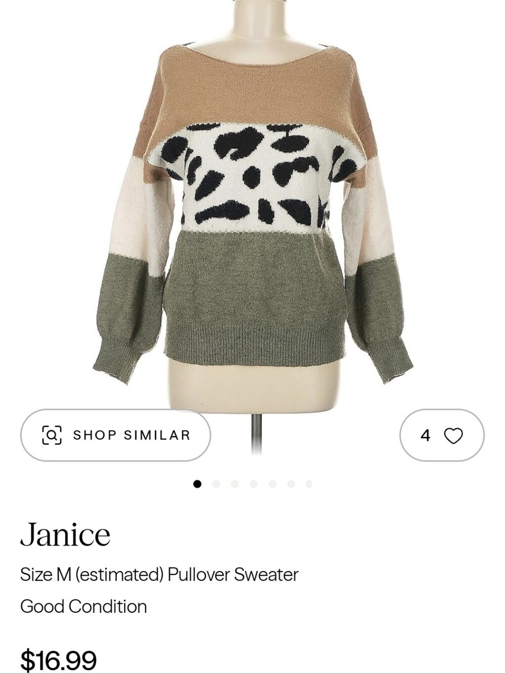 Cow Print Sweater